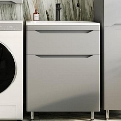 Style Line Мебель для ванной Марелла 60 Люкс Plus антискрейтч серая матовая – фотография-7